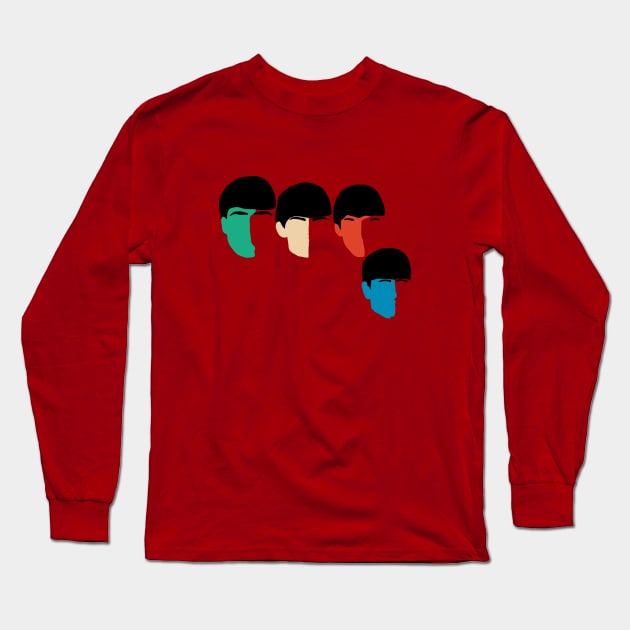 Beatles Silhouette Faces Long Sleeve T-Shirt by logoarts